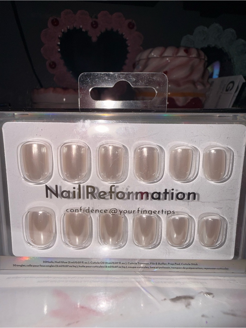 Nail Reformation Cream Press-On Nail Set - Neutral Nude Tones in Short Square